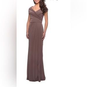 La Femme Evening Gown - Cocoa Color